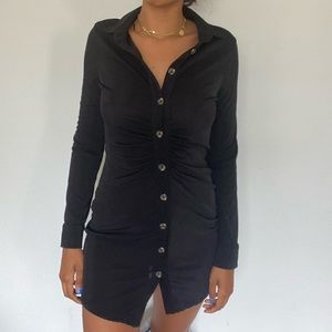 Black button down dress